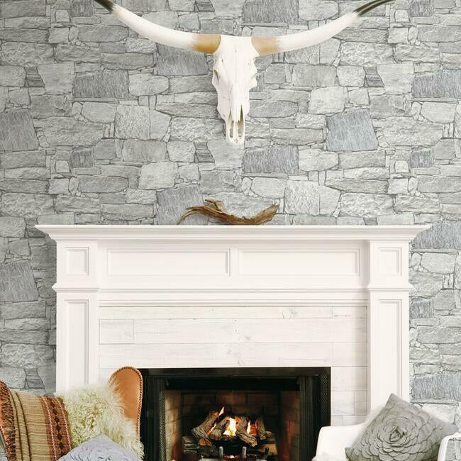 Chateau Stone Premium Peel + Stick Wallpaper Peel and Stick Wallpaper York   