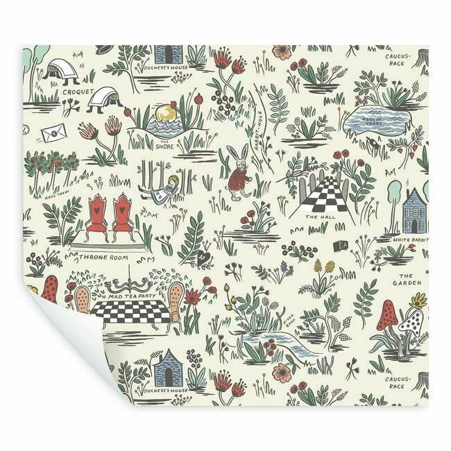 Wonderland Premium Peel + Stick Wallpaper Peel and Stick Wallpaper Rifle Paper Co.   