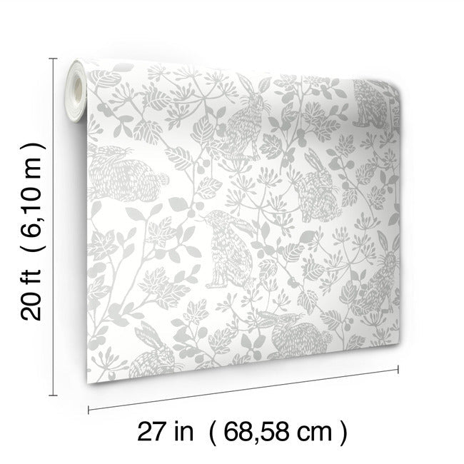 Botanical Bunnies Premium Peel + Stick Wallpaper Peel and Stick Wallpaper York   