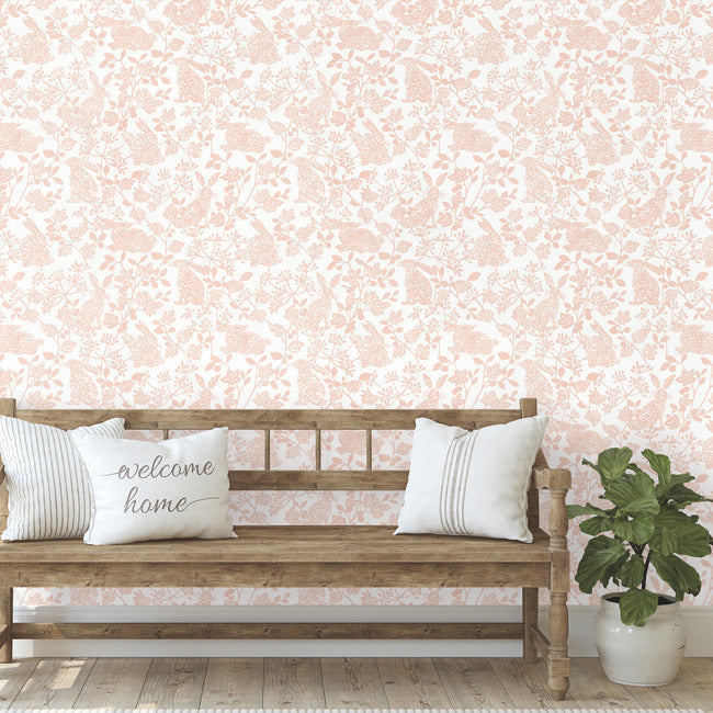 Botanical Bunnies Premium Peel + Stick Wallpaper Peel and Stick Wallpaper York   