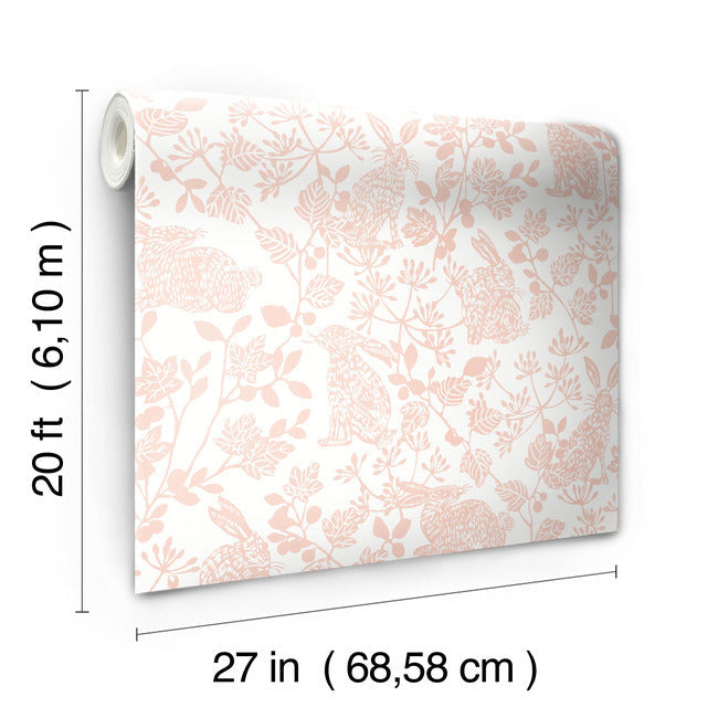 Botanical Bunnies Premium Peel + Stick Wallpaper Peel and Stick Wallpaper York   