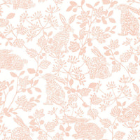 Botanical Bunnies Premium Peel + Stick Wallpaper Peel and Stick Wallpaper York Roll Pink 