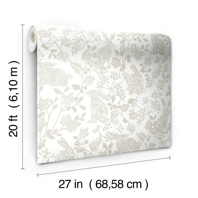 Botanical Bunnies Premium Peel + Stick Wallpaper Peel and Stick Wallpaper York   
