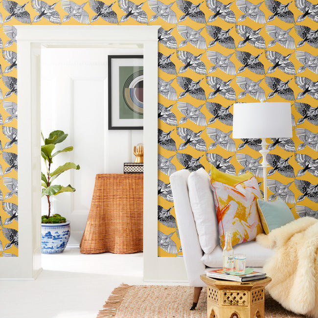 Feather Flight Premium Peel + Stick Wallpaper Peel and Stick Wallpaper York   