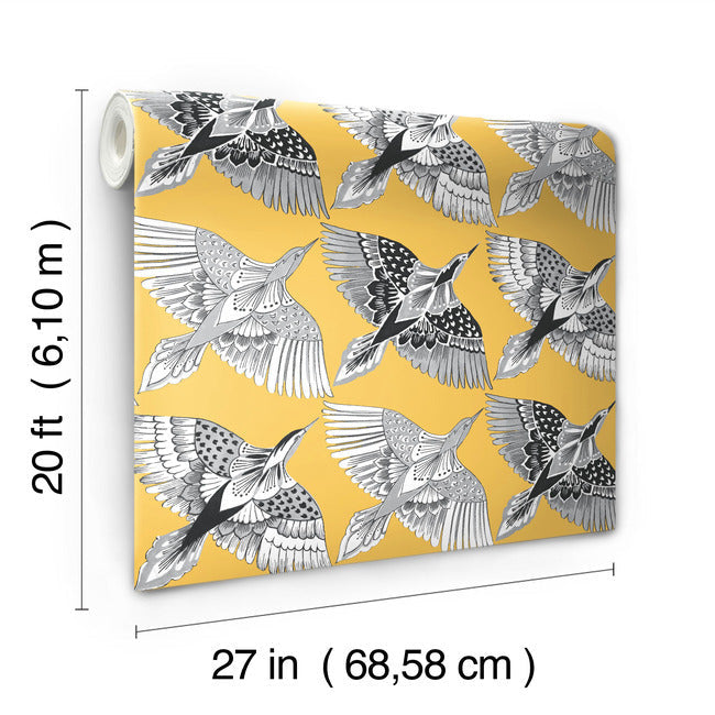 Feather Flight Premium Peel + Stick Wallpaper Peel and Stick Wallpaper York   