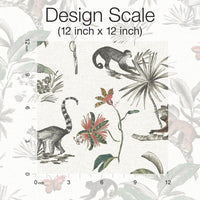Botanicals & Lemurs Premium Peel + Stick Wallpaper Peel and Stick Wallpaper York   