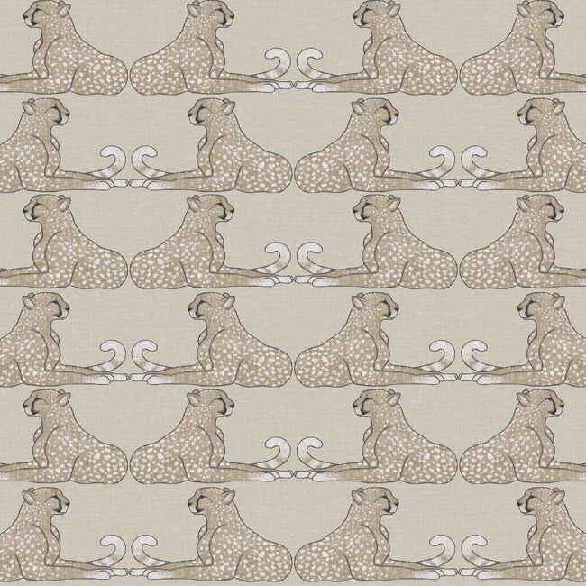 Reclining Cheetahs Premium Peel + Stick Wallpaper Peel and Stick Wallpaper York Roll Taupe 