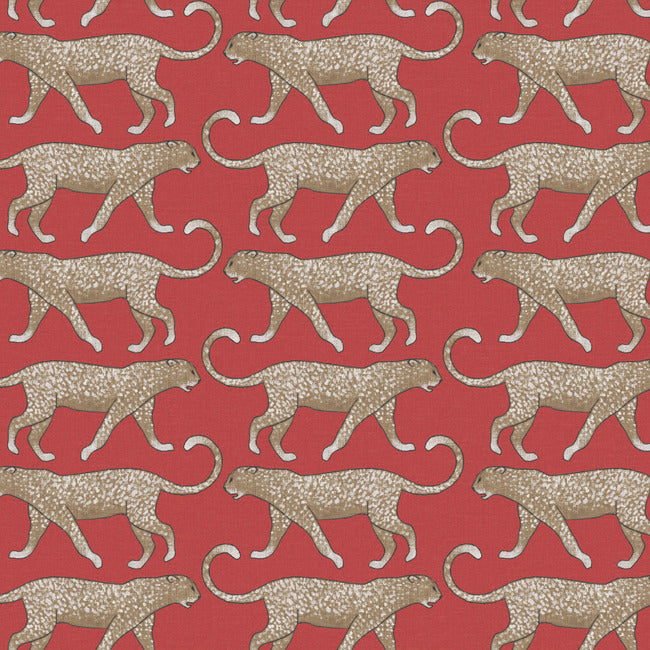 Big Cat Walk Premium Peel + Stick Wallpaper Peel and Stick Wallpaper York Roll Red 