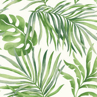 Paradise Palm Premium Peel + Stick Wallpaper Peel and Stick Wallpaper Candice Olson Roll Green 