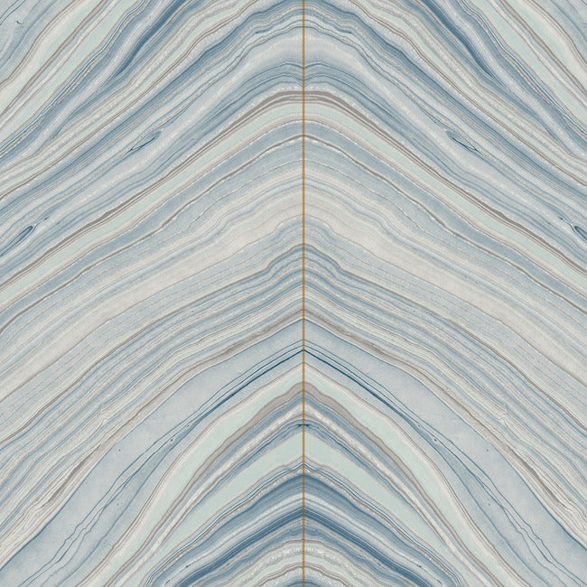 Onyx Strata Premium Peel + Stick Wallpaper Peel and Stick Wallpaper Candice Olson Roll Mist Blue 