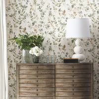 Joyful Eucalyptus Premium Peel + Stick Wallpaper Peel and Stick Wallpaper Candice Olson   