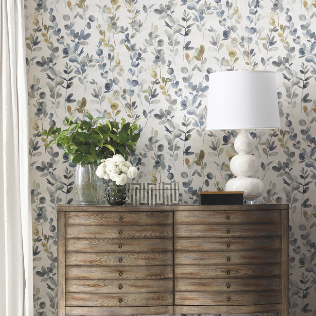 Joyful Eucalyptus Premium Peel + Stick Wallpaper Peel and Stick Wallpaper Candice Olson   