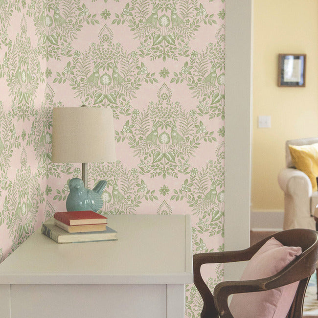 Cottontail Toile Premium Peel + Stick Wallpaper Peel and Stick Wallpaper York Wallcoverings   