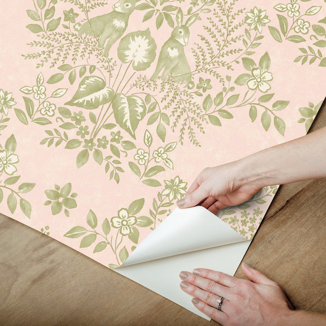 Cottontail Toile Premium Peel + Stick Wallpaper Peel and Stick Wallpaper York Wallcoverings   