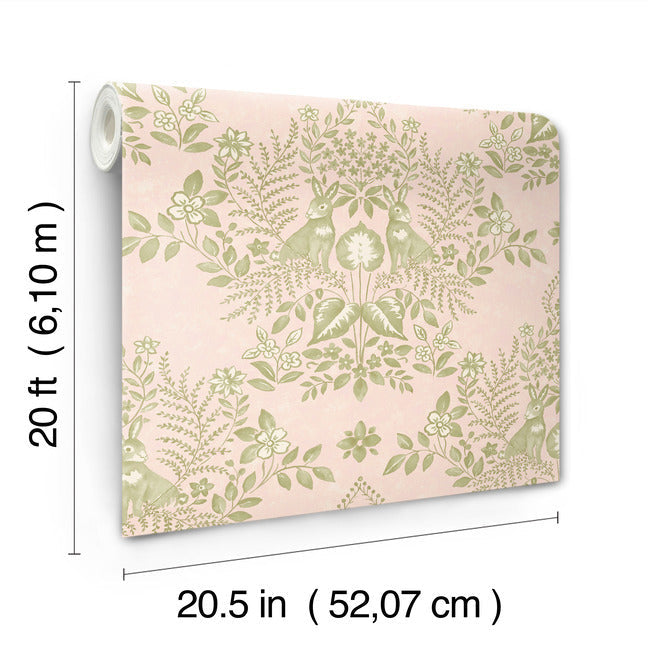 Cottontail Toile Premium Peel + Stick Wallpaper Peel and Stick Wallpaper York Wallcoverings   