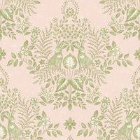 Cottontail Toile Premium Peel + Stick Wallpaper Peel and Stick Wallpaper York Wallcoverings Roll Pink/Chartreuse 