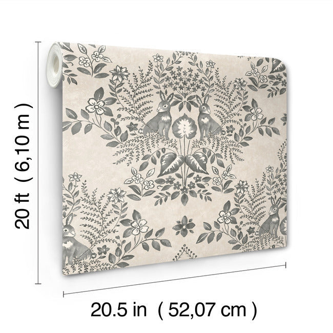 Cottontail Toile Premium Peel + Stick Wallpaper Peel and Stick Wallpaper York Wallcoverings   