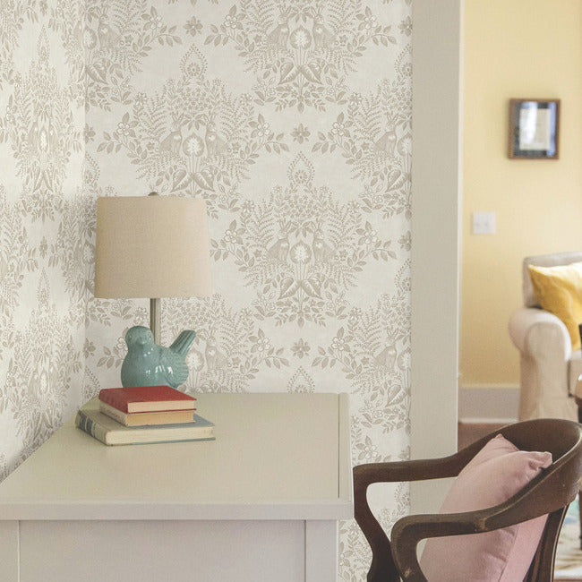 Cottontail Toile Premium Peel + Stick Wallpaper Peel and Stick Wallpaper York Wallcoverings   