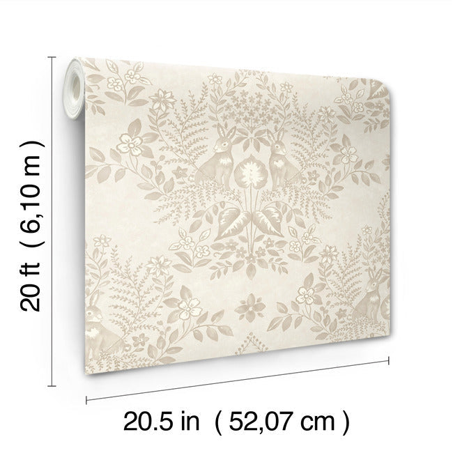 Cottontail Toile Premium Peel + Stick Wallpaper Peel and Stick Wallpaper York Wallcoverings   