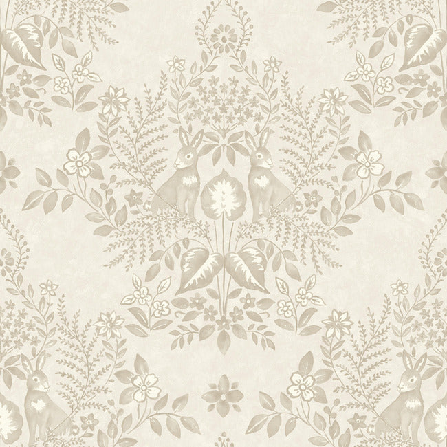 Cottontail Toile Premium Peel + Stick Wallpaper Peel and Stick Wallpaper York Wallcoverings Roll Wicker 