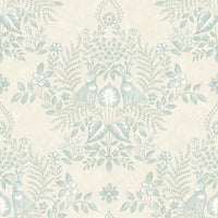 Cottontail Toile Premium Peel + Stick Wallpaper Peel and Stick Wallpaper York Wallcoverings Roll Vintage Duck Egg 