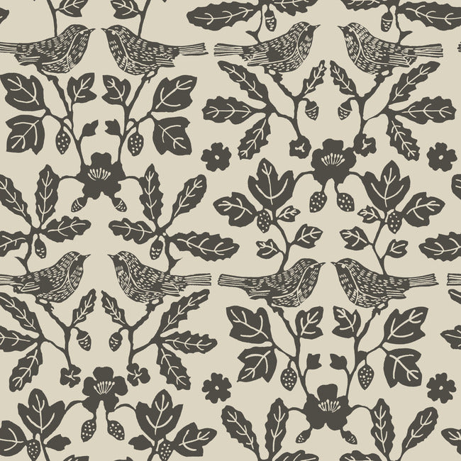 Sparrow & Oak Premium Peel + Stick Wallpaper Peel and Stick Wallpaper York Wallcoverings Roll Linen/Charcoal 