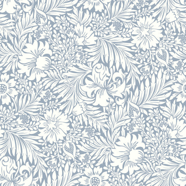Modern Acanthus Premium Peel + Stick Wallpaper Peel and Stick Wallpaper York Wallcoverings Roll Wedgewood Blue 