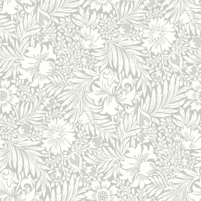 Modern Acanthus Premium Peel + Stick Wallpaper Peel and Stick Wallpaper York Wallcoverings Roll Mist 