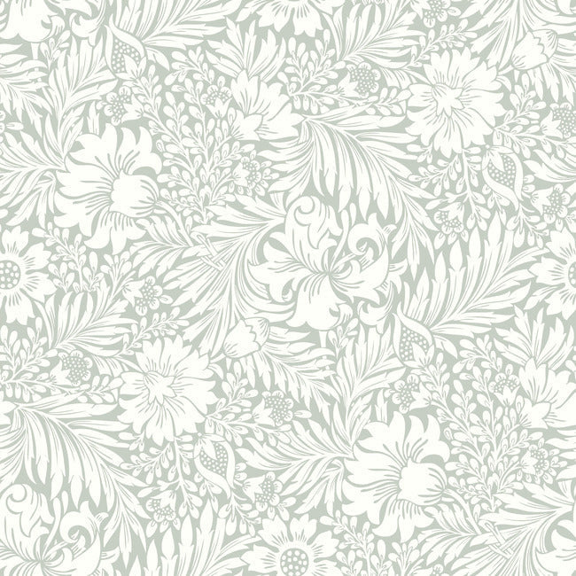 Modern Acanthus Premium Peel + Stick Wallpaper Peel and Stick Wallpaper York Wallcoverings Roll Vintage Duck Egg 