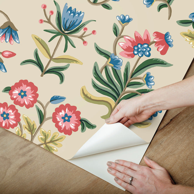 Erin & Ben Co. Heirloom Floral Peel & Stick Wallpaper - Taupe & Multi