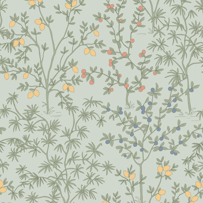 Lemon Grove Premium Peel + Stick Wallpaper Peel and Stick Wallpaper York Wallcoverings Roll Vintage Duck Egg 