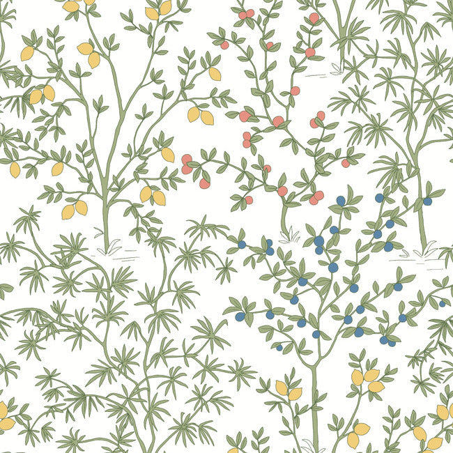 Lemon Grove Premium Peel + Stick Wallpaper Peel and Stick Wallpaper York Wallcoverings Roll White 