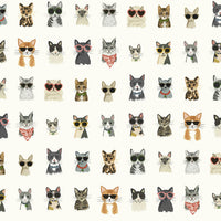 Cool Cats Premium Peel + Stick Wallpaper Peel and Stick Wallpaper Rifle Paper Co. Roll Multi White 