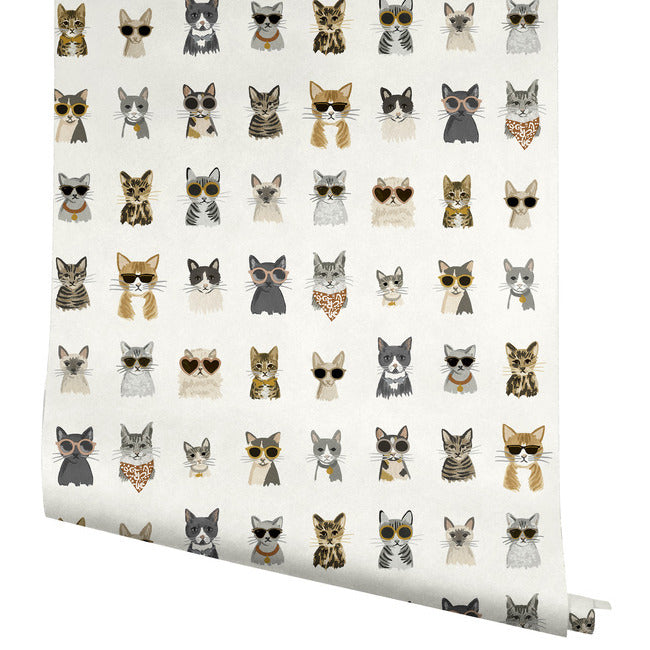 Cool Cats Premium Peel + Stick Wallpaper Peel and Stick Wallpaper Rifle Paper Co.   