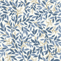 Willowberry Premium Peel + Stick Wallpaper Peel and Stick Wallpaper Rifle Paper Co. Roll Blue & White 