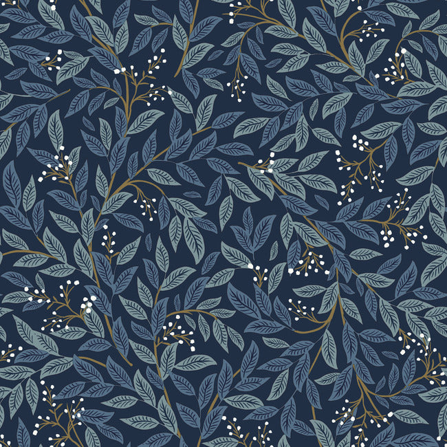 Willowberry Premium Peel + Stick Wallpaper Peel and Stick Wallpaper Rifle Paper Co. Roll Navy 