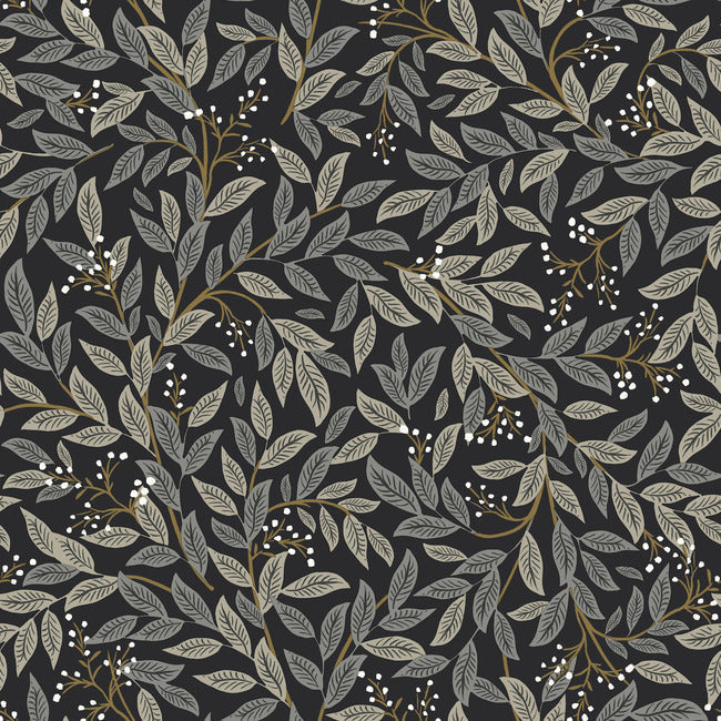 Willowberry Premium Peel + Stick Wallpaper Peel and Stick Wallpaper Rifle Paper Co. Roll Black 