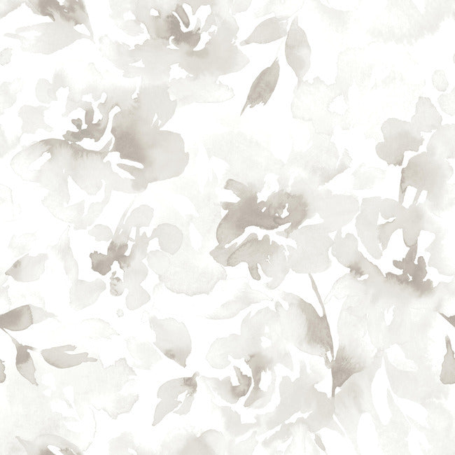 Renewed Floral Premium Peel + Stick Wallpaper Peel and Stick Wallpaper York Wallcoverings Roll Neutral 