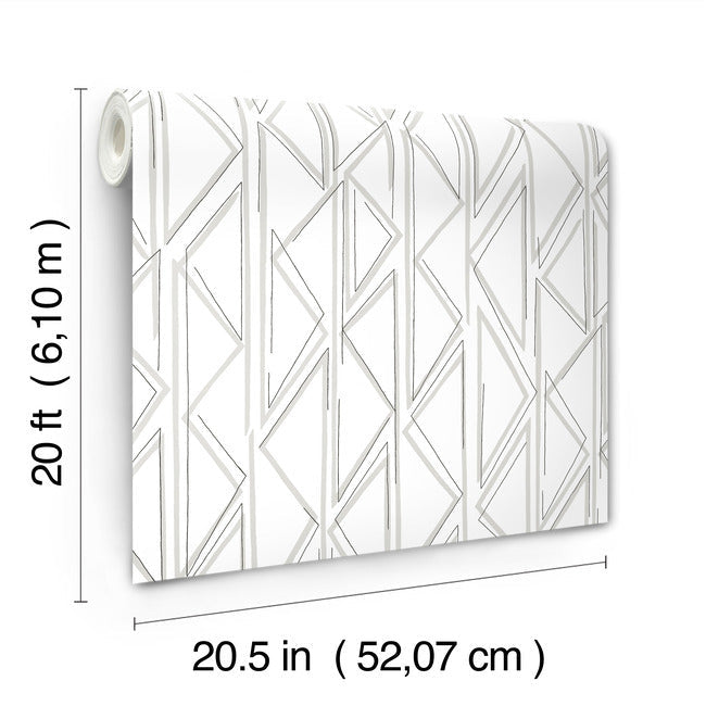 Sideways Sketch Premium Peel + Stick Wallpaper Peel and Stick Wallpaper York Wallcoverings   