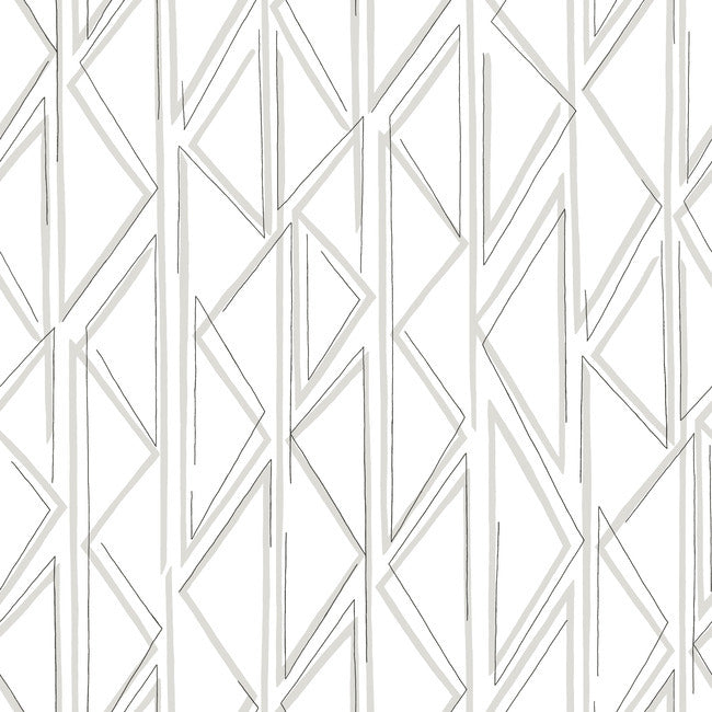 Sideways Sketch Premium Peel + Stick Wallpaper Peel and Stick Wallpaper York Wallcoverings Roll Grey 