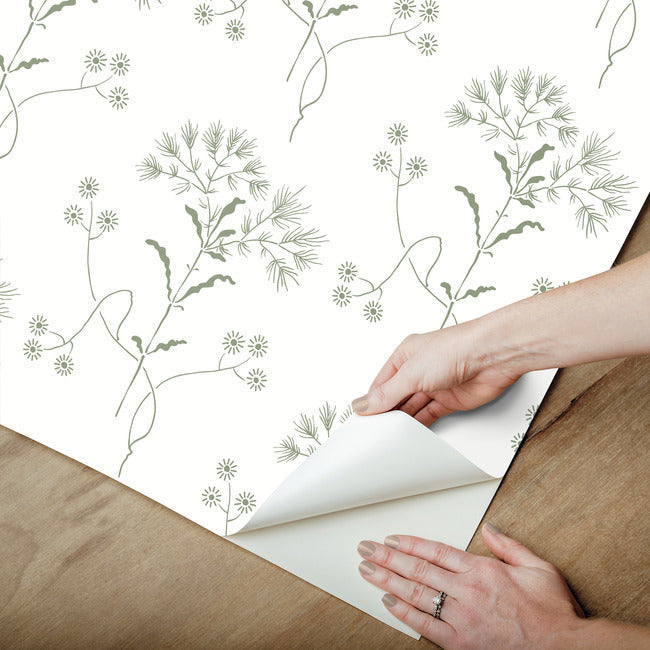 Wildflower Premium Peel + Stick Wallpaper Peel and Stick Wallpaper York Wallcoverings   