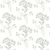 Wildflower Premium Peel + Stick Wallpaper Peel and Stick Wallpaper York Wallcoverings Roll Green 