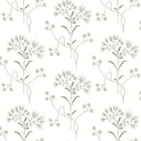 Wildflower Premium Peel + Stick Wallpaper Peel and Stick Wallpaper York Wallcoverings Roll Green 