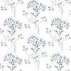Wildflower Premium Peel + Stick Wallpaper Peel and Stick Wallpaper York Wallcoverings Roll Navy 