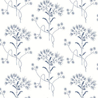Wildflower Premium Peel + Stick Wallpaper Peel and Stick Wallpaper York Wallcoverings Roll Navy 