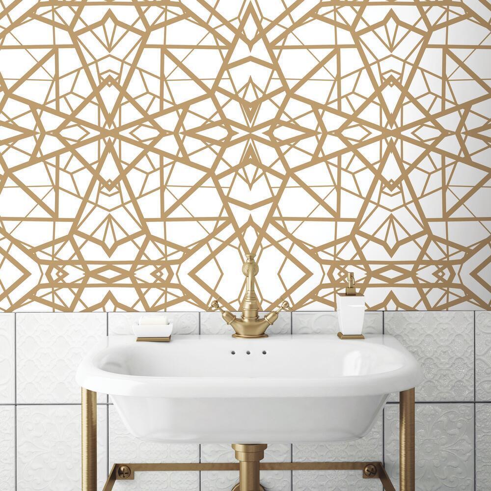 Shattered Geometric Peel and Stick Wallpaper Peel and Stick Wallpaper RoomMates   