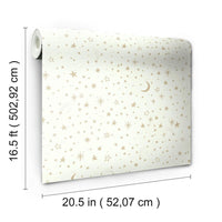 Twinkle Little Star Gold Peel and Stick Wallpaper Peel and Stick Wallpaper RoomMates   