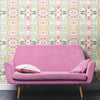 Synchronized Floral Pink Peel and Stick Wallpaper Peel and Stick Wallpaper RoomMates   