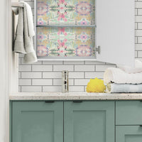Synchronized Floral Pink Peel and Stick Wallpaper Peel and Stick Wallpaper RoomMates   