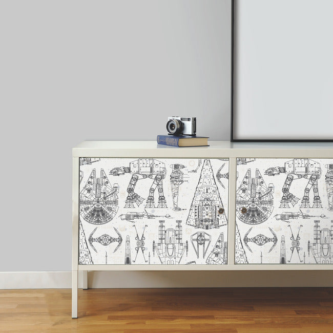 Star Wars Blueprint Peel & Stick Wallpaper Peel and Stick Wallpaper RoomMates   